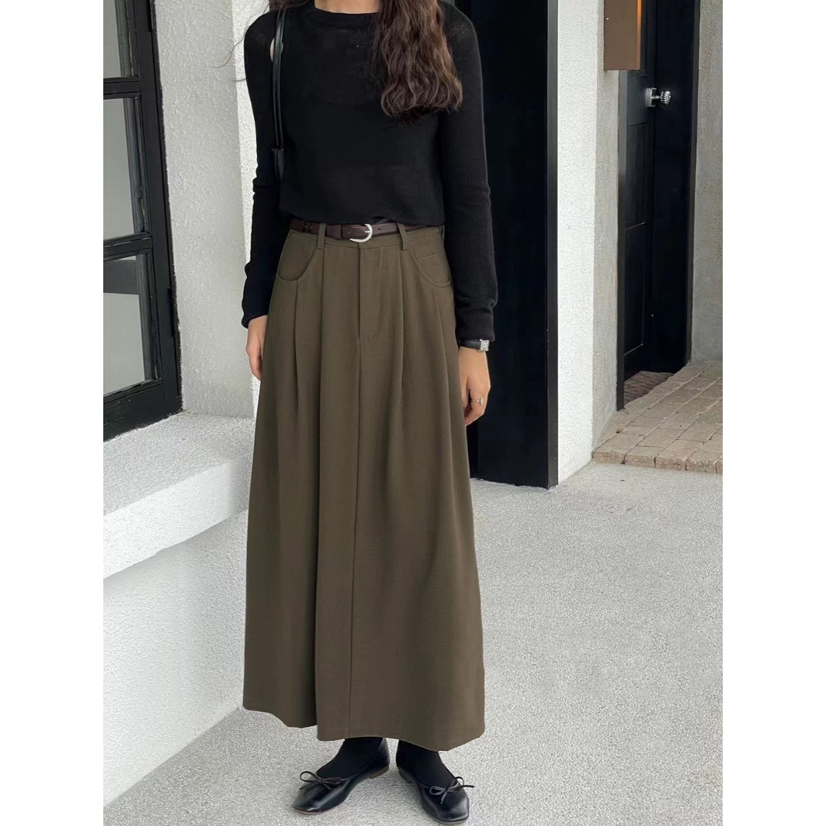 韩版半身裙女中长款高腰显瘦A版百搭裙5683#0.1