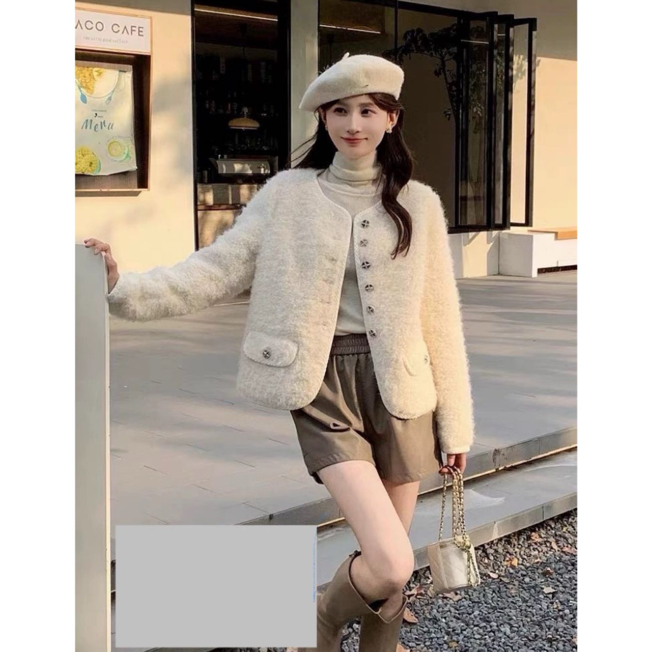 小香风外套女2023秋冬新款小个子宽松上衣C076#0.1