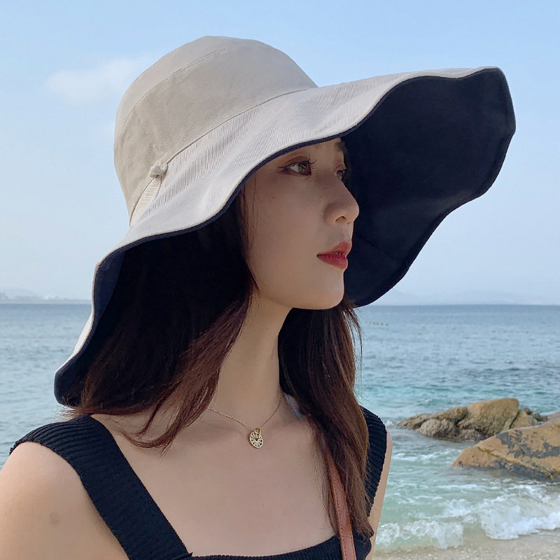 蕉下皇后帽子女夏季遮阳防晒双面渔夫帽百搭防紫外线大帽檐遮脸春