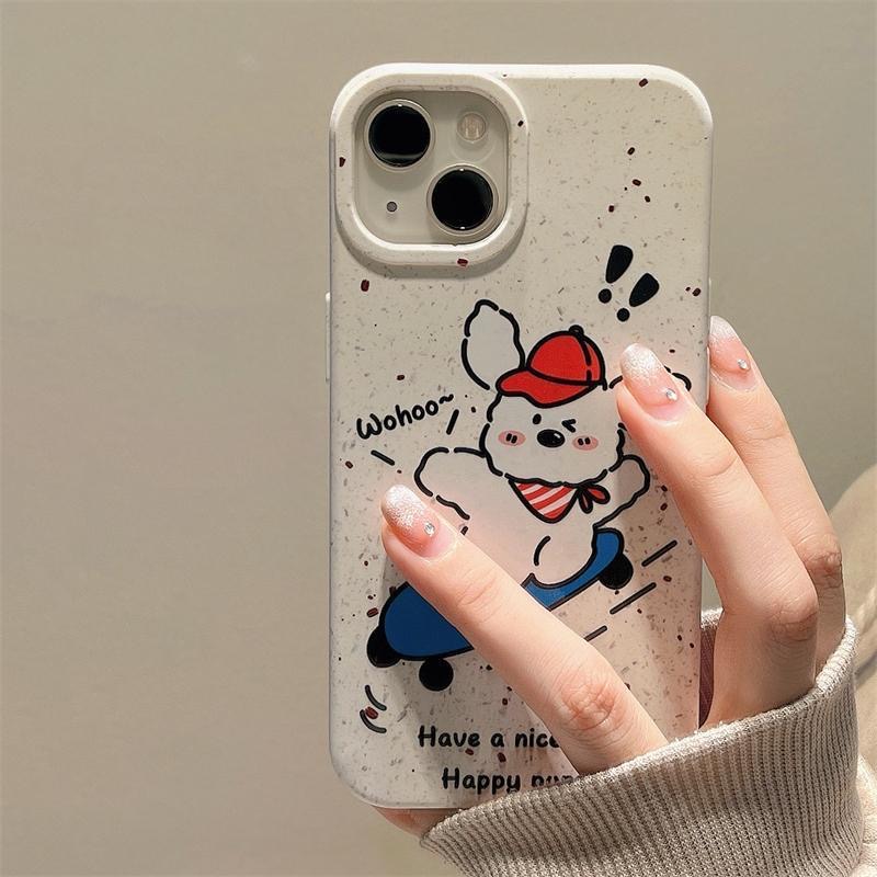 滑板小狗适用苹果13/14promax手机壳12全包11华为/oppo/vivo/小米