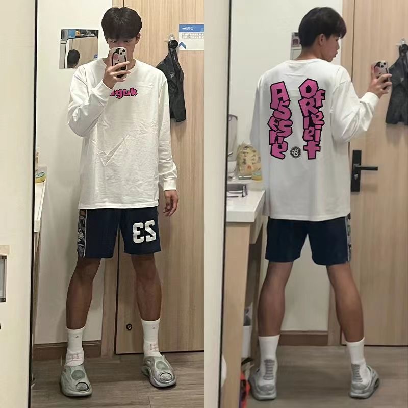 美式篮球训练服速干长袖休闲运动健身百搭宽松投篮服T秋冬上衣ins