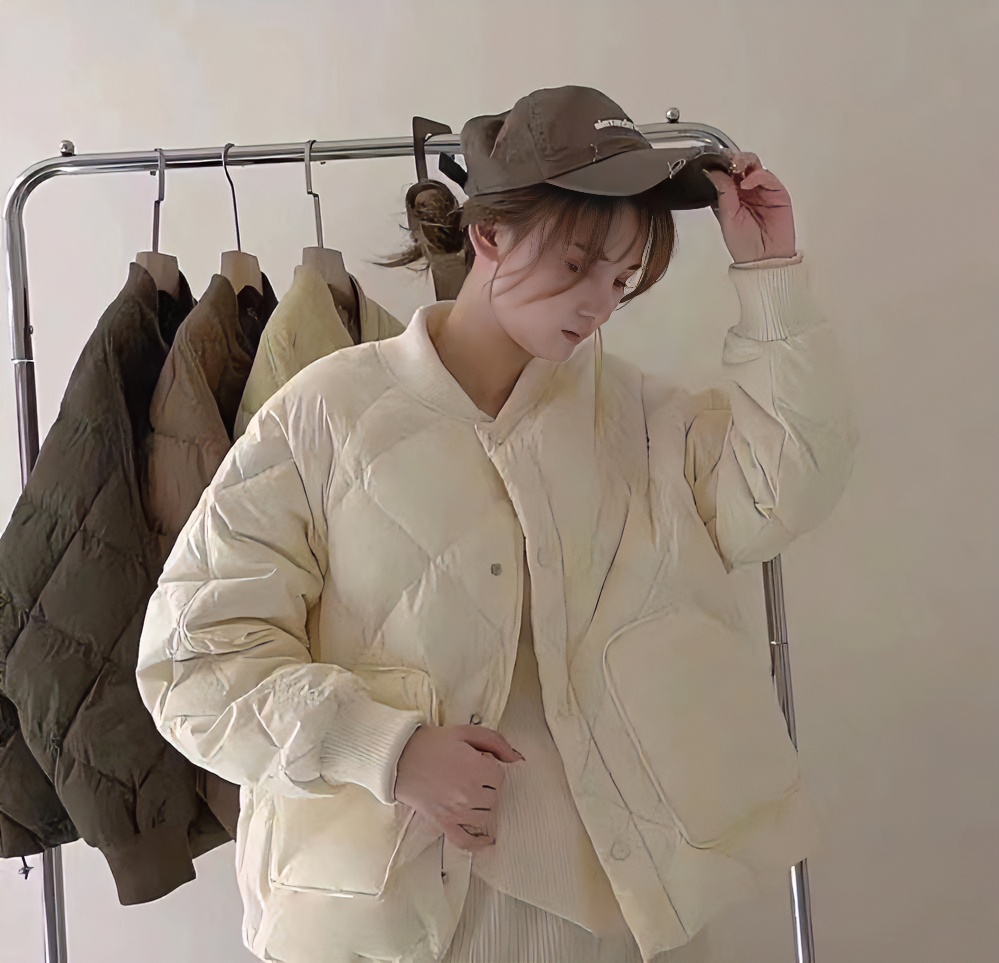 【小宝专属】新国标90绒小个子款 设计师版冬季羽绒服 菱形格棒球领