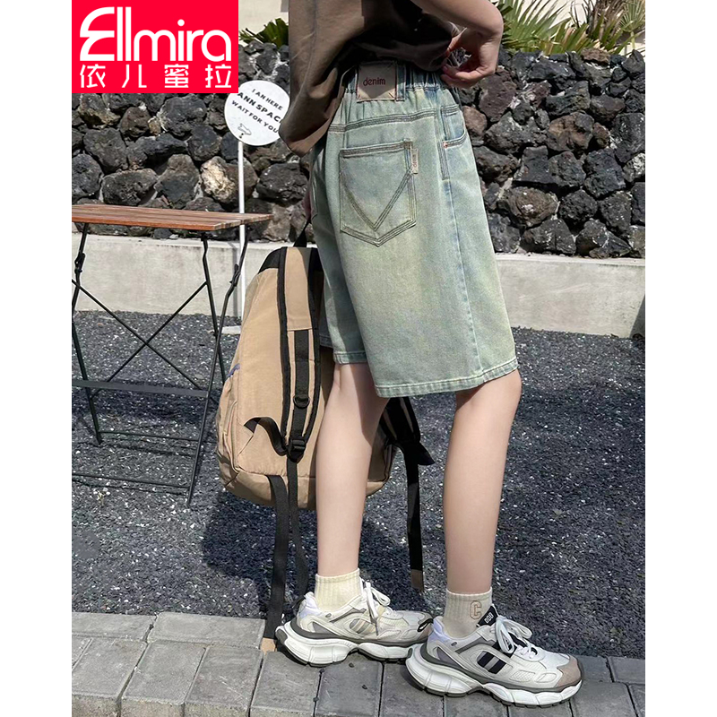 8301女童牛仔短裤夏季儿童五分裤宽松2024新款大童女孩洋气薄潮流