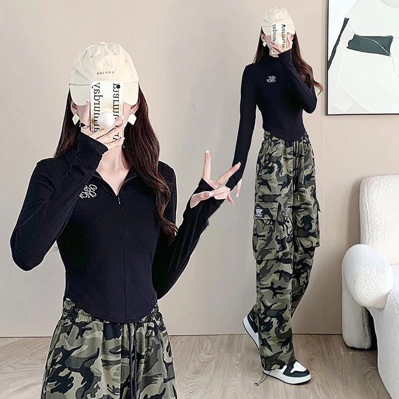 【加绒立领打底衫】广场舞女秋冬新款时尚运动风跳操立领长袖施玲
