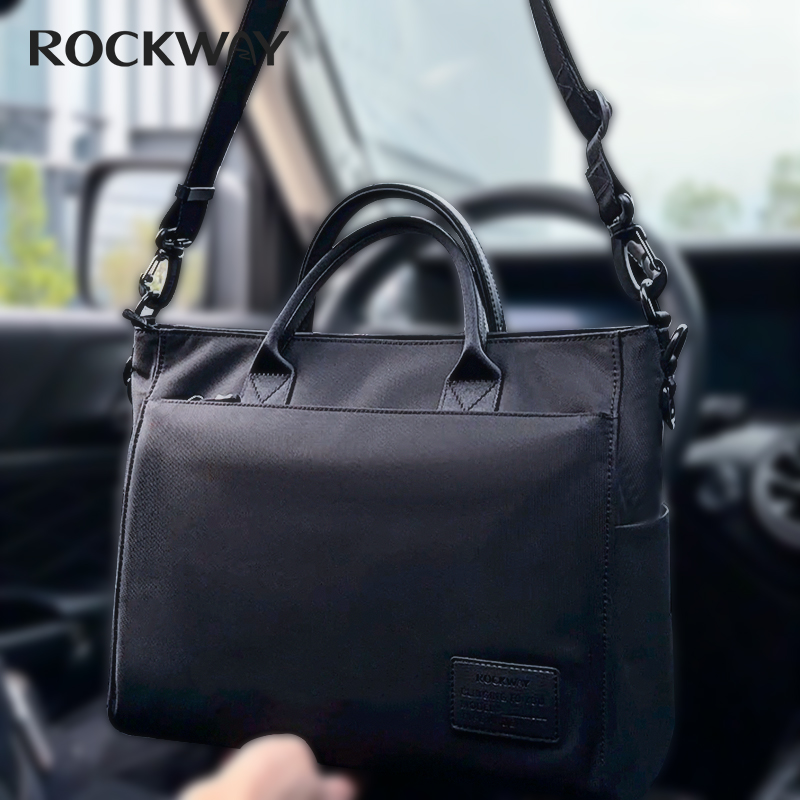 ROCKWAY/岩途时尚手提包男士公文袋商务公文包斜挎包男公文袋耐磨