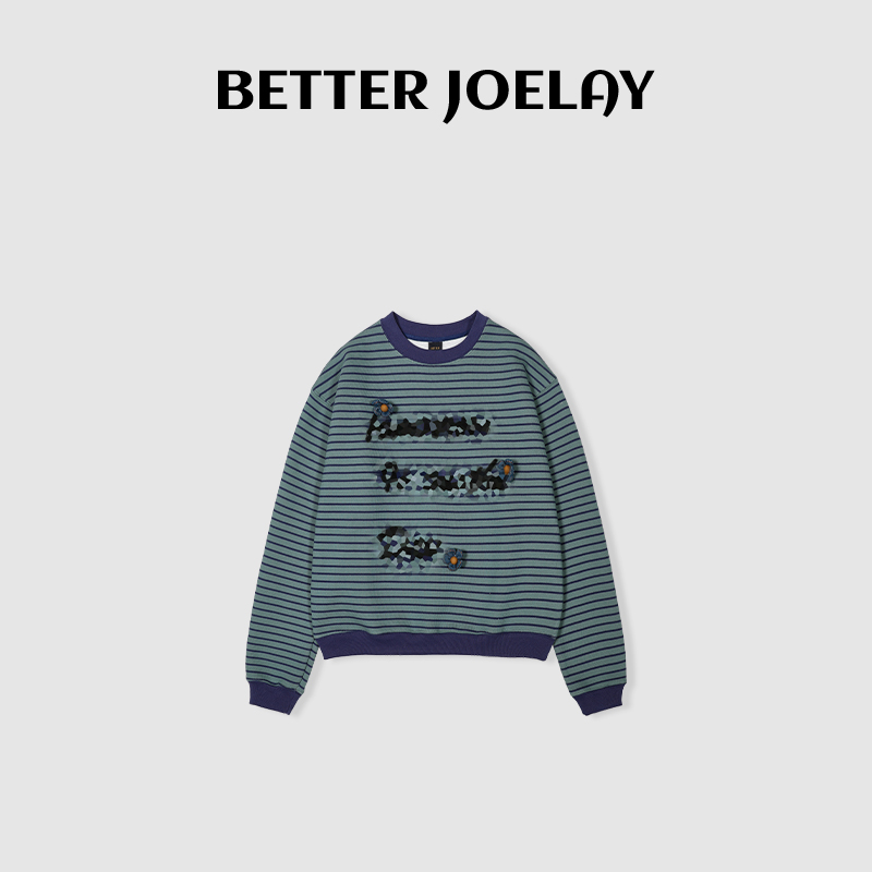 周明星 -加绒【虚幻字母】KH0010款时尚圆领卫衣韩版慵懒风休闲百搭