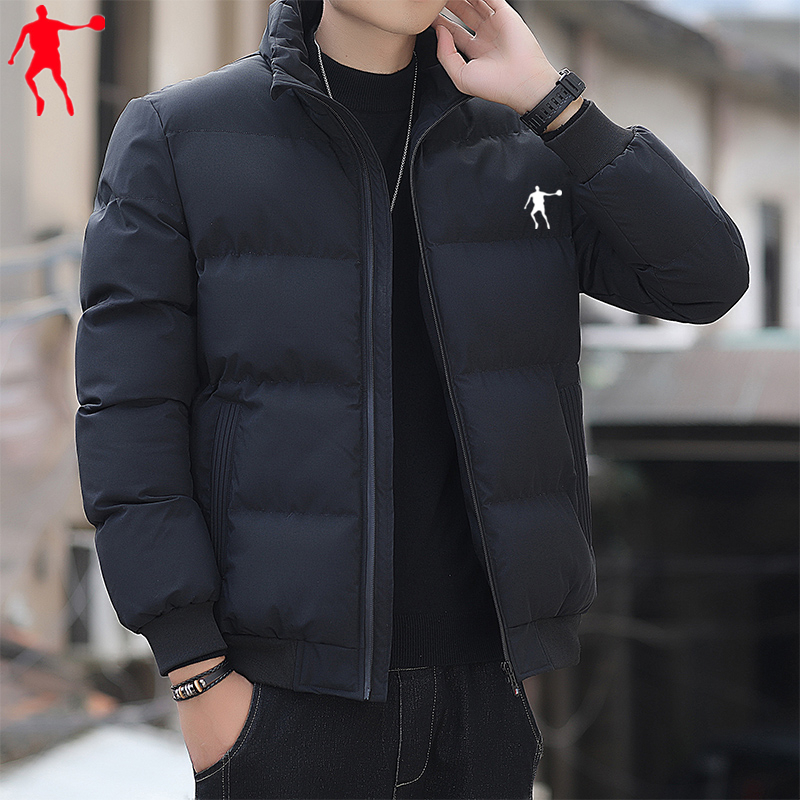 乔丹青年秋冬季男士短款棉衣潮流加厚保暖立领面包服休闲防风棉袄