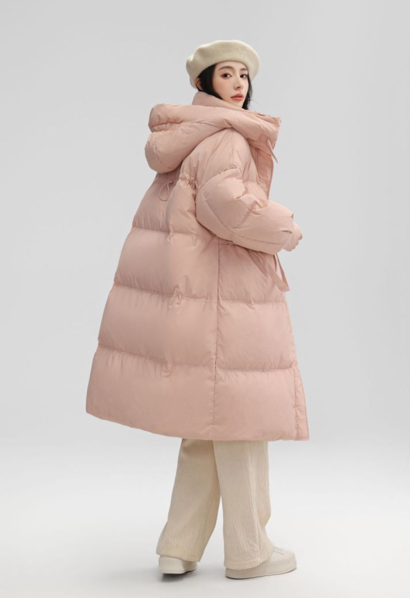 简约时尚长款羽绒服 23AW 136粉