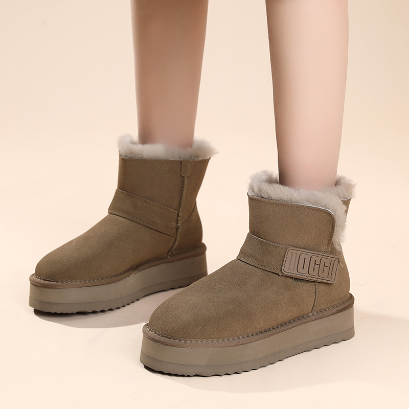 GEMEIGAO/戈美高2023雪地靴女厚底加绒加厚保暖时尚百搭平底中筒