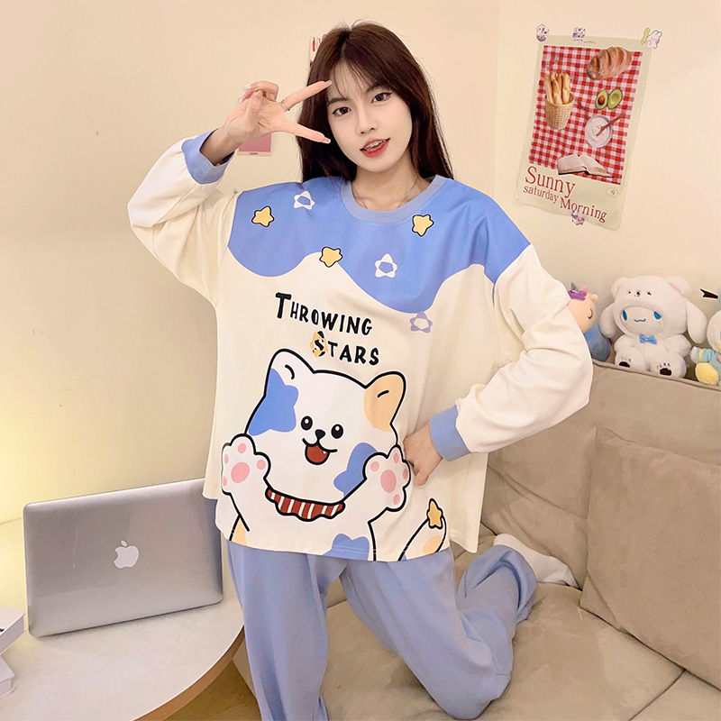 睡衣女大童春秋季纯棉长袖长裤12少女孩13岁家居服15初中学生套装