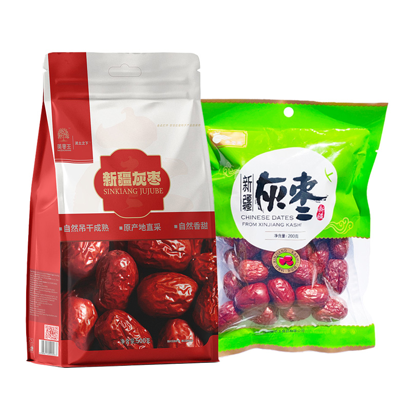 美枣王 新疆一级灰枣 700克 新疆即食红枣吊干枣