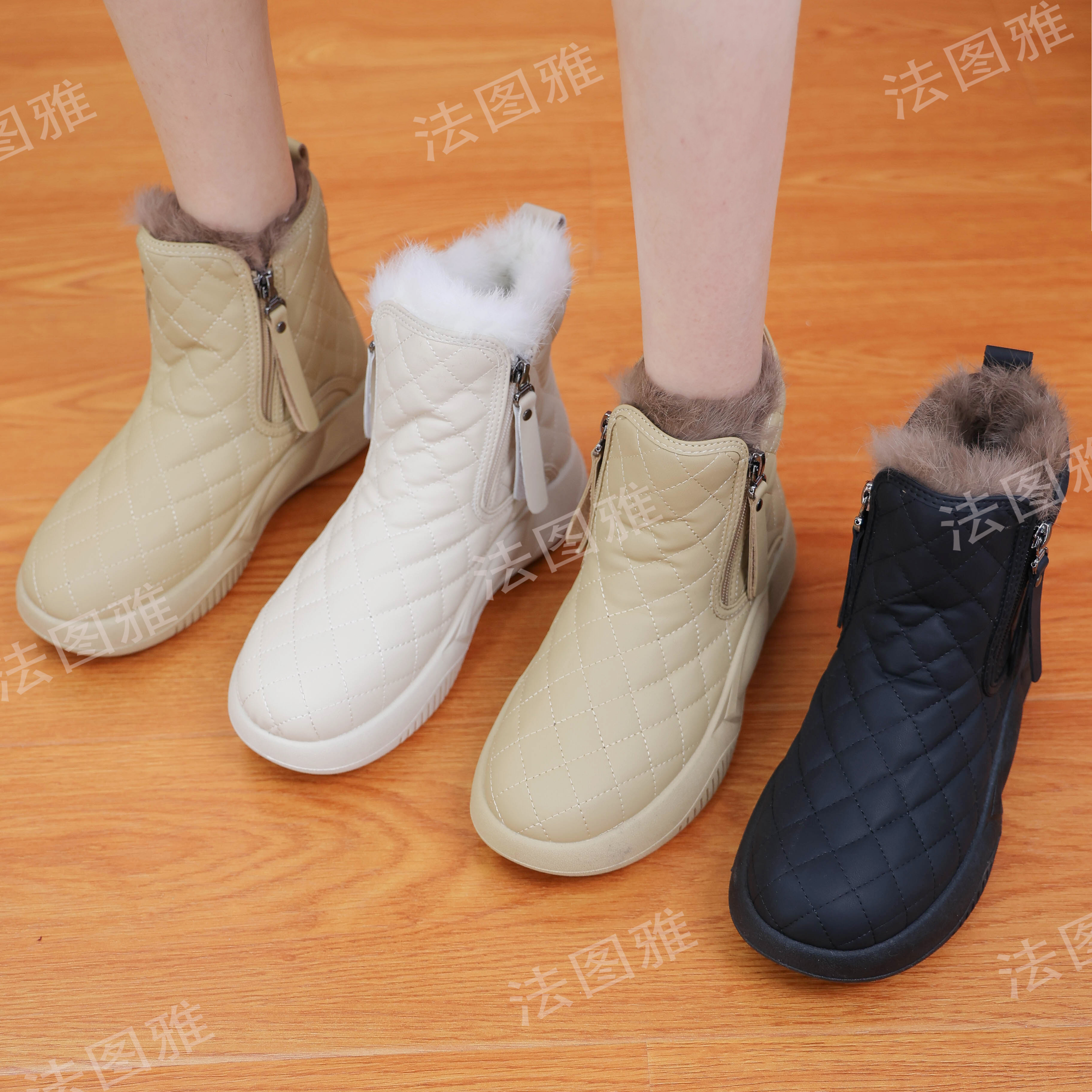 筱秀【琍1】冬季时尚休闲女鞋百搭雪地靴保暖防水软底靴子女