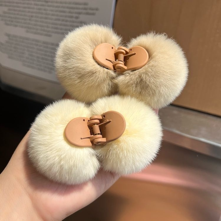 【可爱小毛球发夹】毛绒毛抓夹秋冬网红ins毛绒小夹子边夹发饰i儿