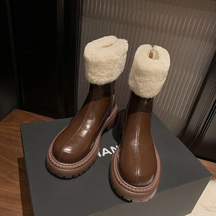 ADER EMELY定制2023秋冬新款美拉德短靴K108