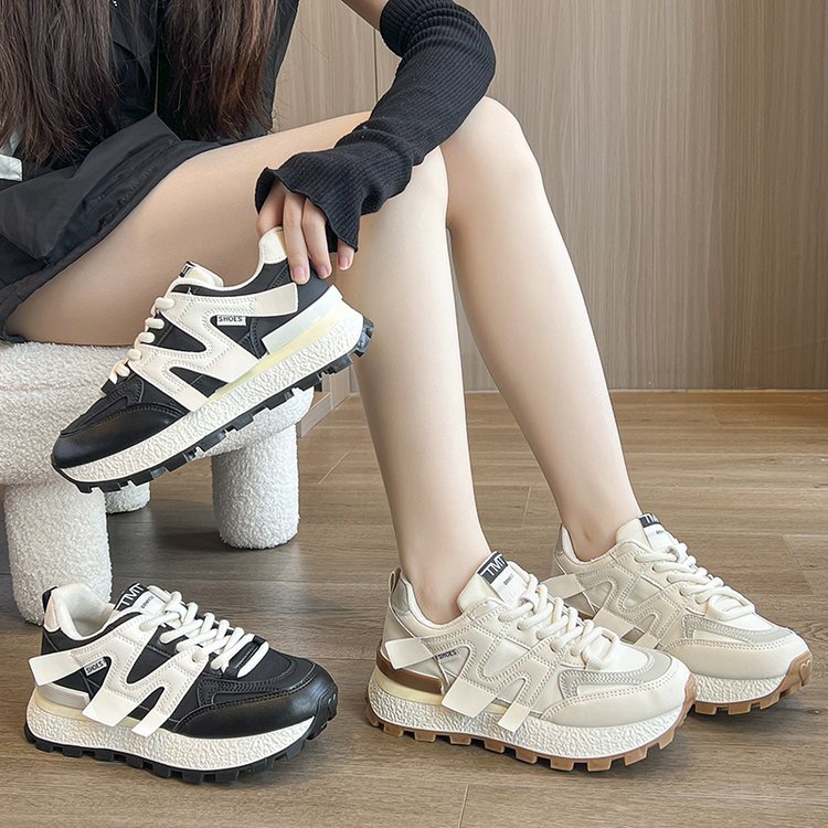 厚底老爹鞋华夫阿甘女2023秋季新款韩版百搭运动鞋