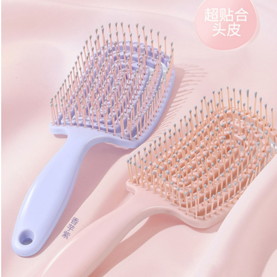 大弯排骨梳气垫梳女士专用长发家用按摩梳头部造型按压式气囊梳