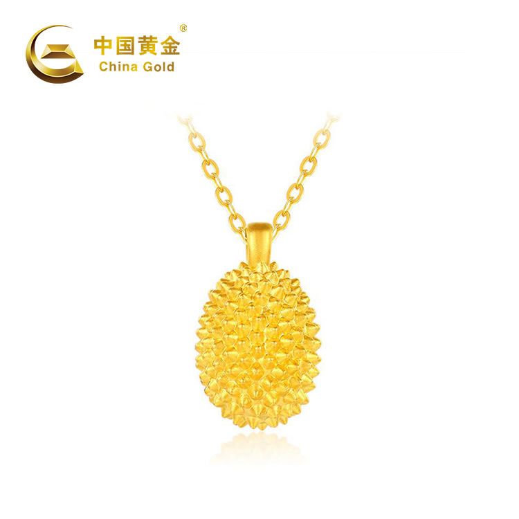 China Gold/中国黄金足金榴莲吊坠 榴恋浪漫创意时尚经典项链07