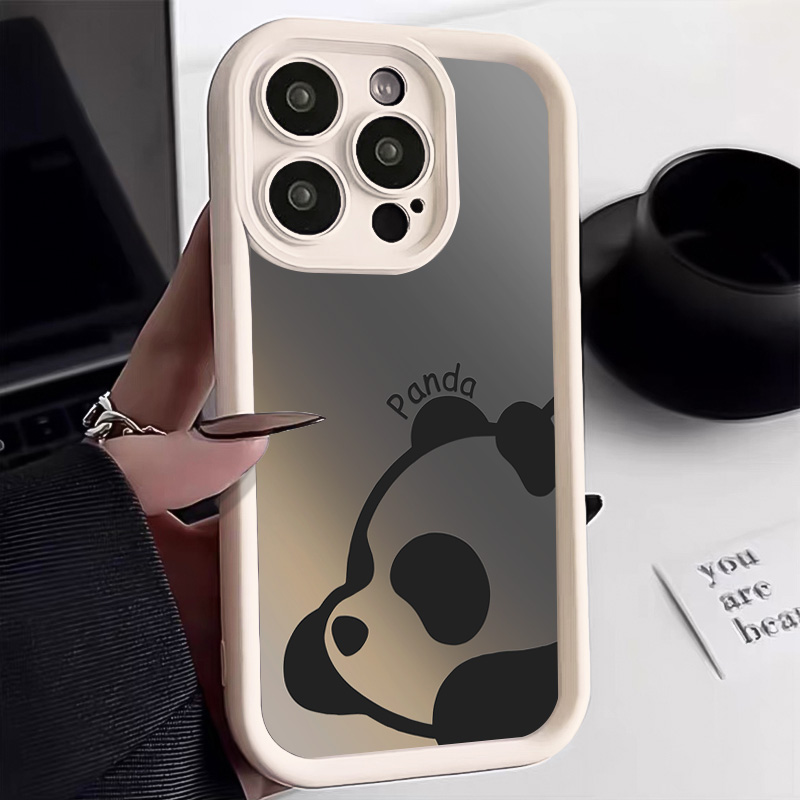 熊猫苹果iPhone15Pro网红14promax硅胶13/12高颜值11Pro手机壳软X