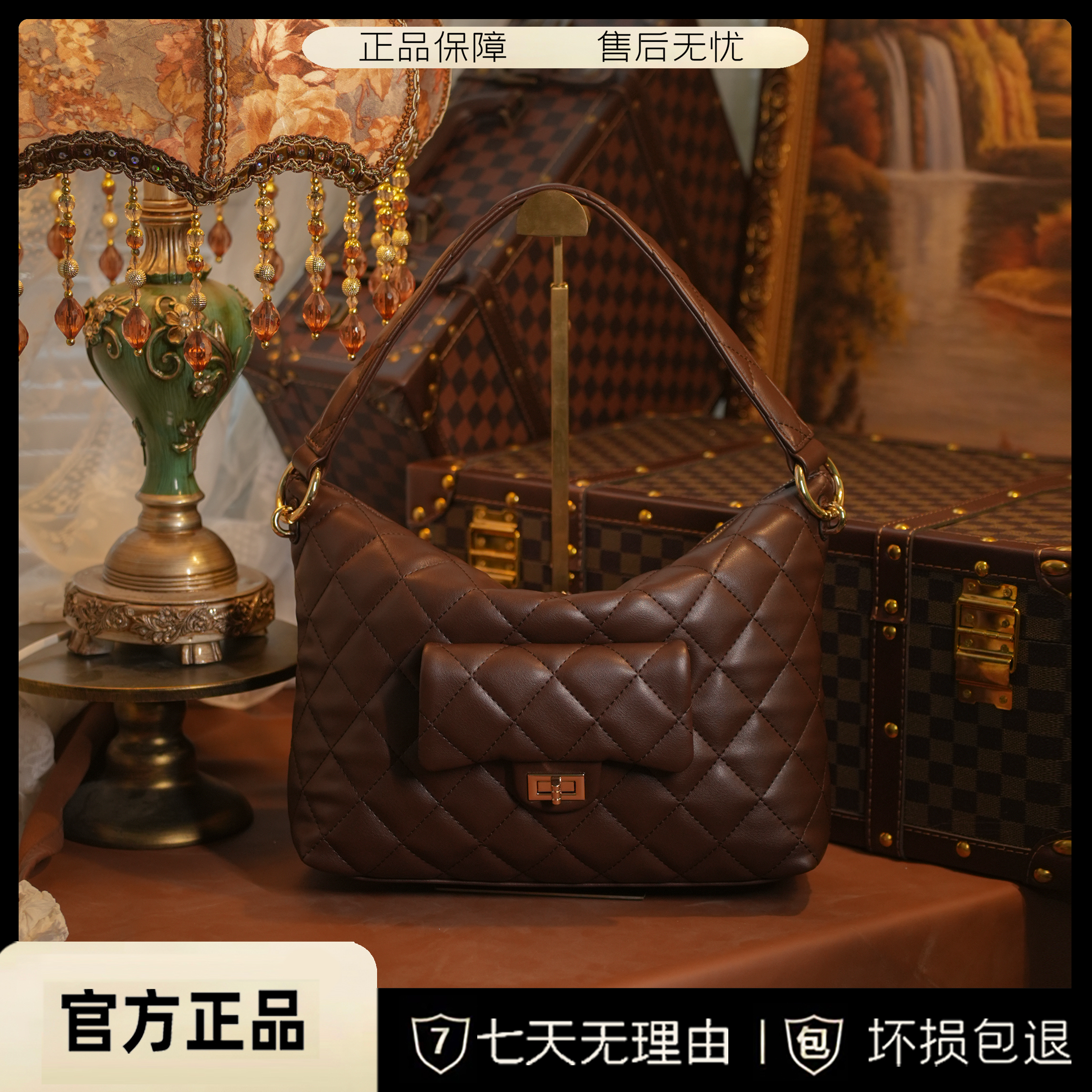 【小香胖子】包包女2023秋冬新款菱格单肩腋下包休闲手提包女BV0011