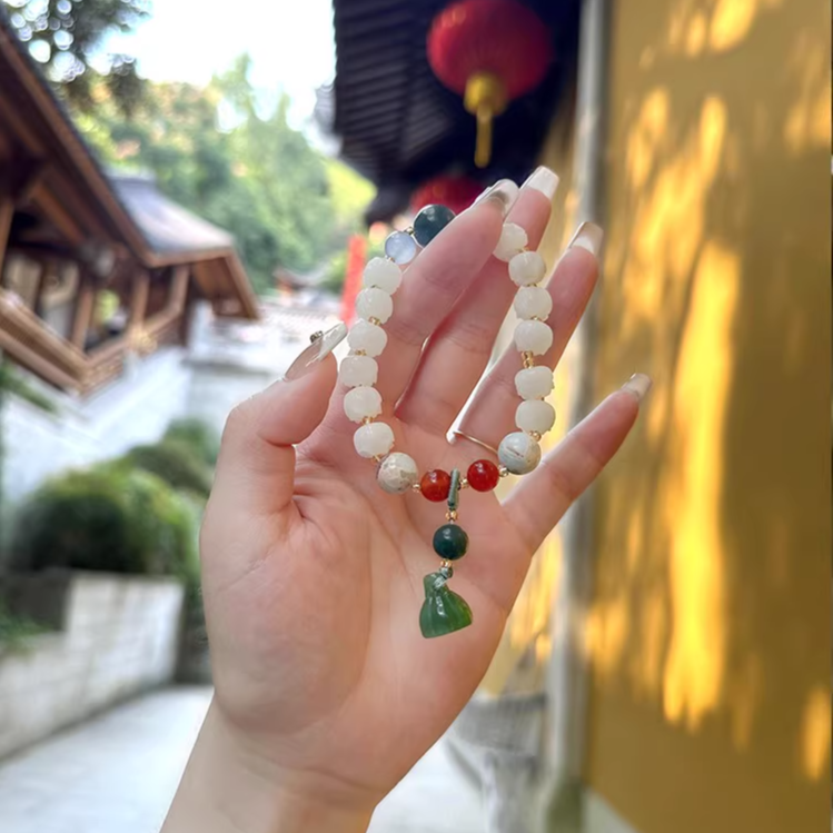 非金属手链 杭州白子莲花手串平莲莲桃花上岸手链女