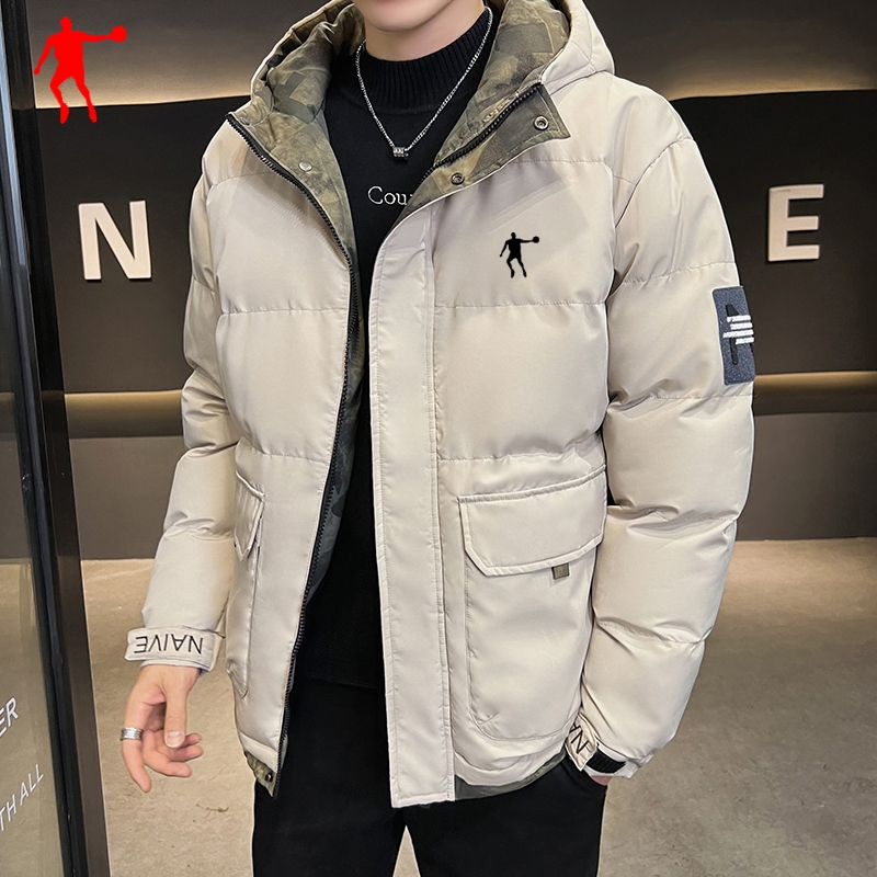 乔丹中国专卖冬季男士棉服中青年连帽棉衣外套防风加厚保暖棉袄潮