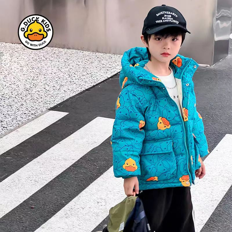 小黄鸭【粉丝捡漏】正品儿童羽绒服男童女童冬季连帽卡通洋气外套