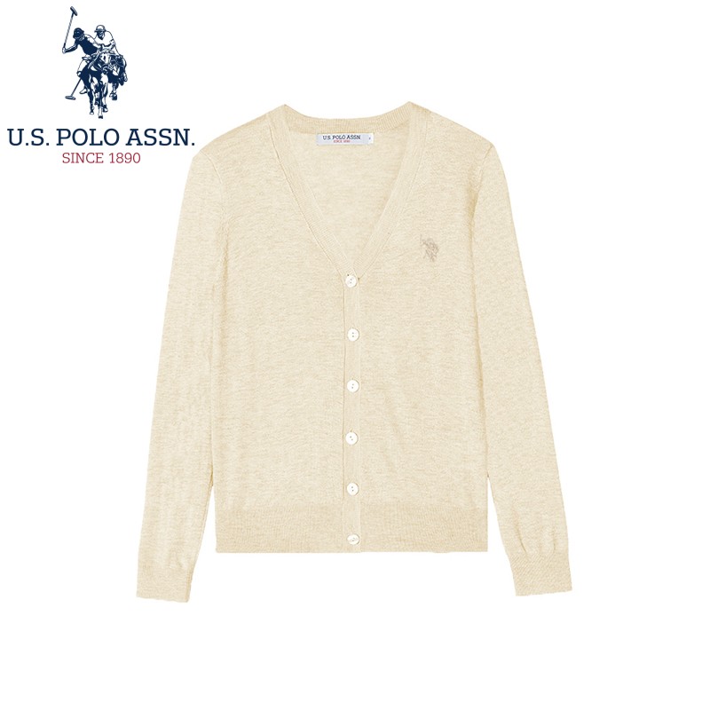 U.S. POLO ASSN.小标洋气开衫高级温柔披肩小外搭针织衫