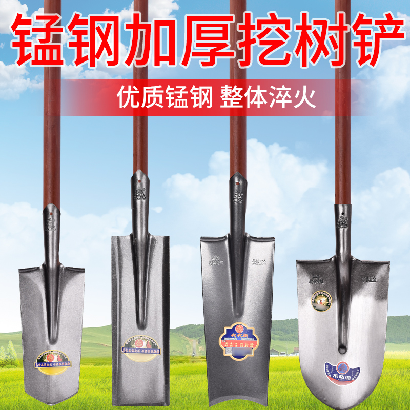 挖树铲洛阳铲铁锹锰钢挖坑神器挖沟洞起苗树根挖土专用锹挖笋工具