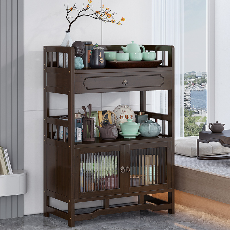 茶水柜置物架现代新中式茶杯茶壶茶道摆件展示架桌面多宝阁泡茶台