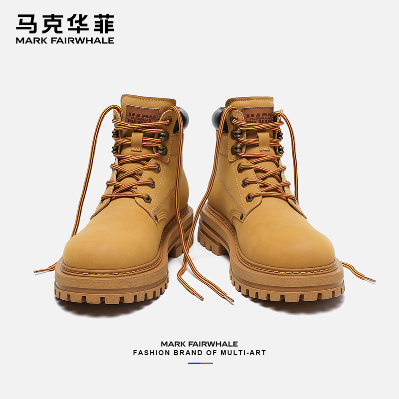 马克华菲马丁靴男款2025新款秋季男士爆款短靴真皮工装复古大黄靴商品图