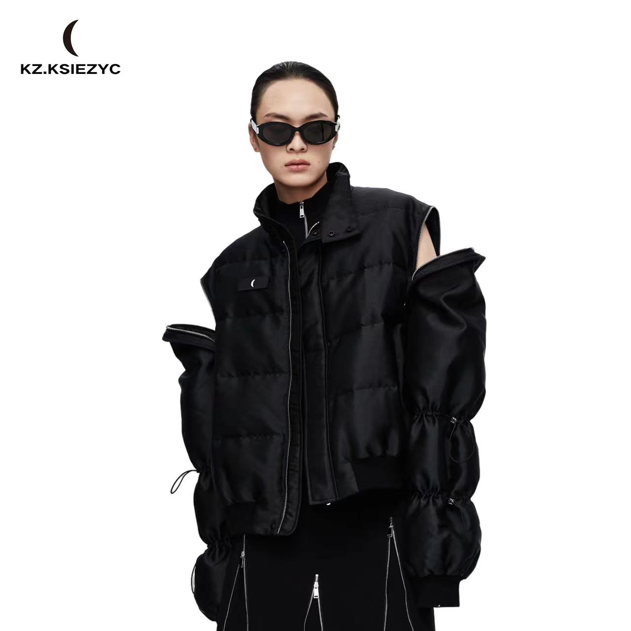 ZK.SIEZYC设计师品牌拉链羽绒外套-KZ23AW020