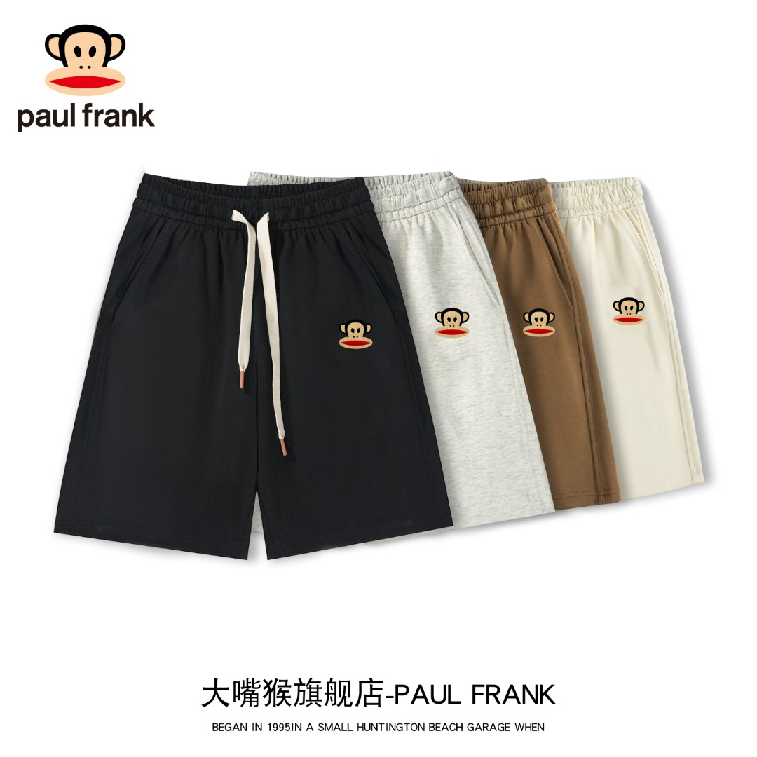 paul frank/大嘴猴夏季短裤男透气青春时尚潮牌微弹宽松运动休闲
