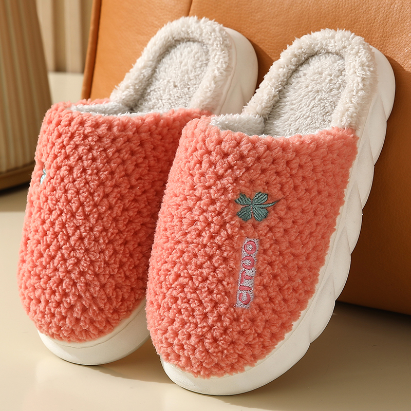 【限抢两单】情侣居家厚底加绒冬季棉拖鞋女舒适室内防滑毛毛拖鞋男