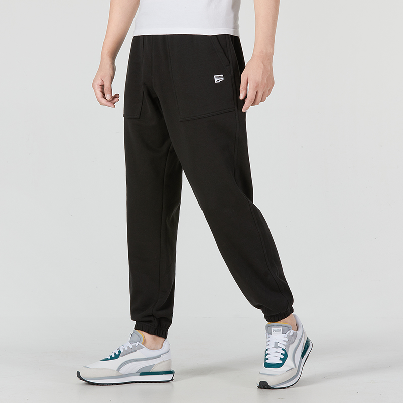 【PUMA】彪马长裤男裤秋冬款运动裤毛圈针织裤男子休闲裤537745-01