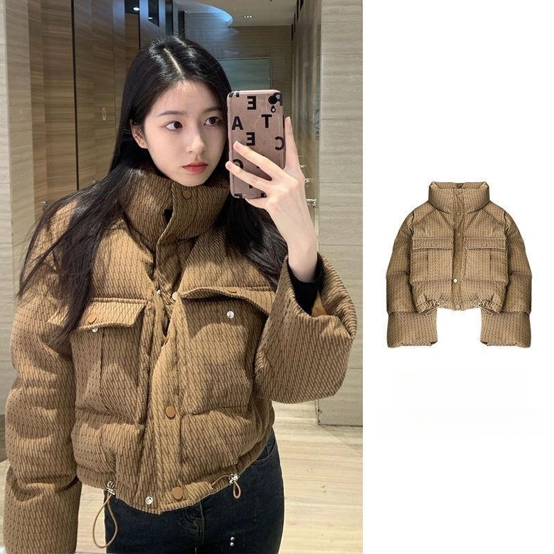 2023年新款冬季时尚短款立领棉服女复古洋气小个子炸街面包服外套