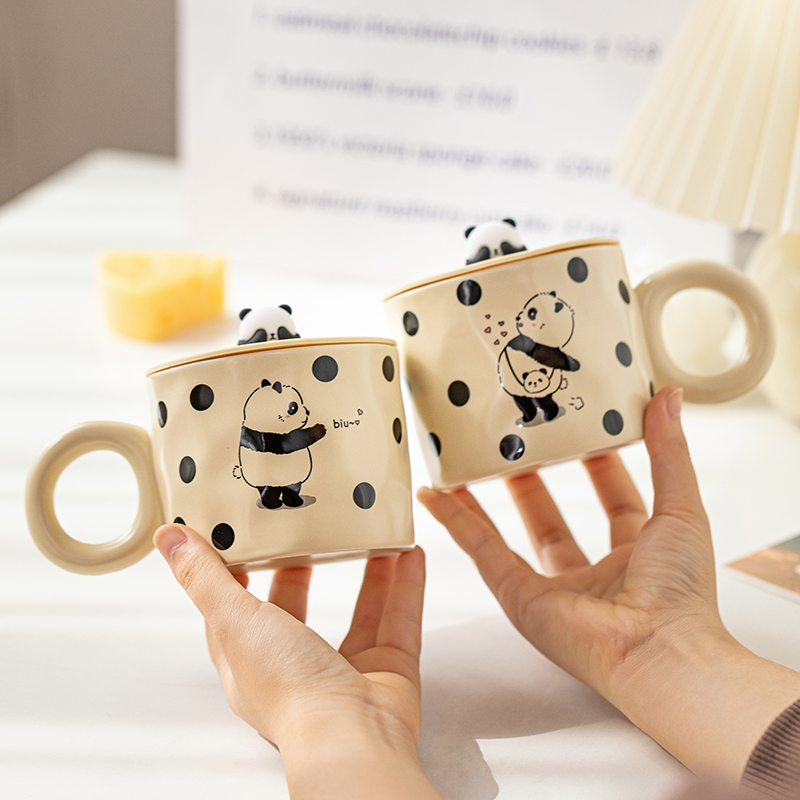 马克杯生日礼物带盖陶瓷杯子女早餐杯办公室家用情侣水杯