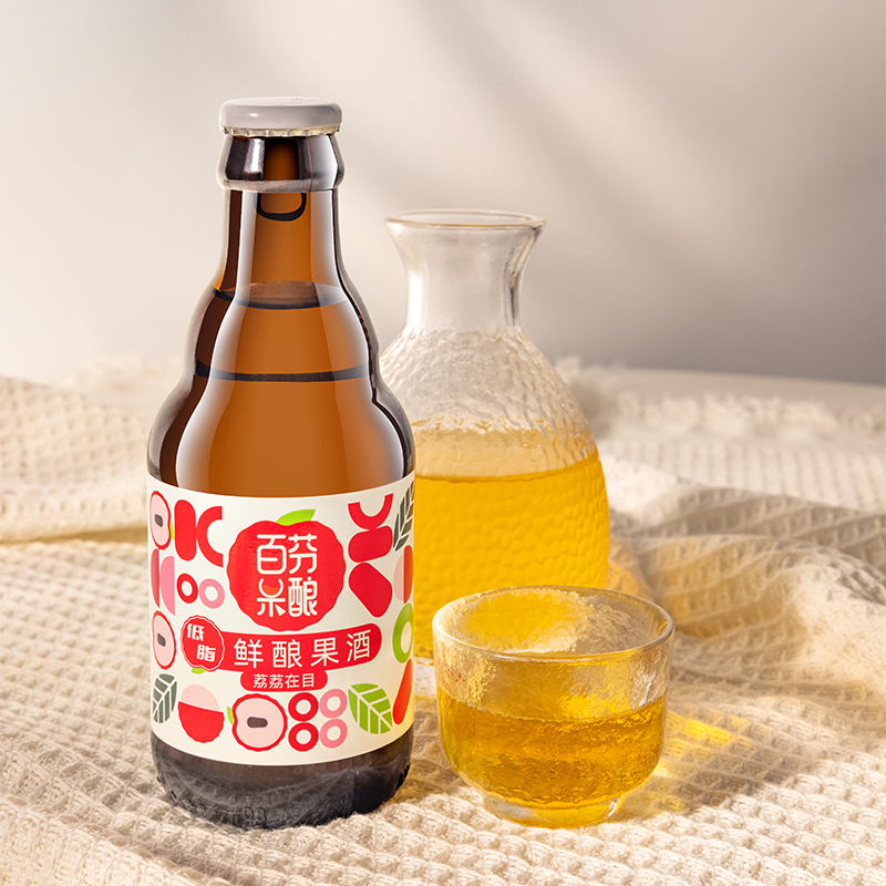 百芬果酿【新品尝鲜】荔枝果酒230ml微醺低度自然发酵女士水果酒