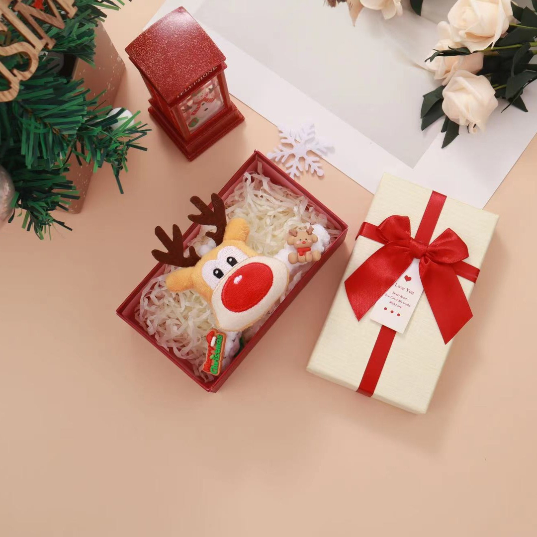 福利秋冬diy双面圣诞老人抓夹送女友礼物软萌可爱毛球发夹材料包