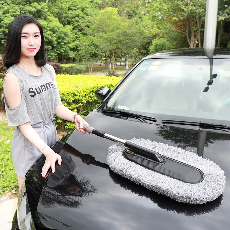 汽车刷子除尘撢子扫车灰尘打蜡拖把擦车神器洗车拖把不伤车用工具