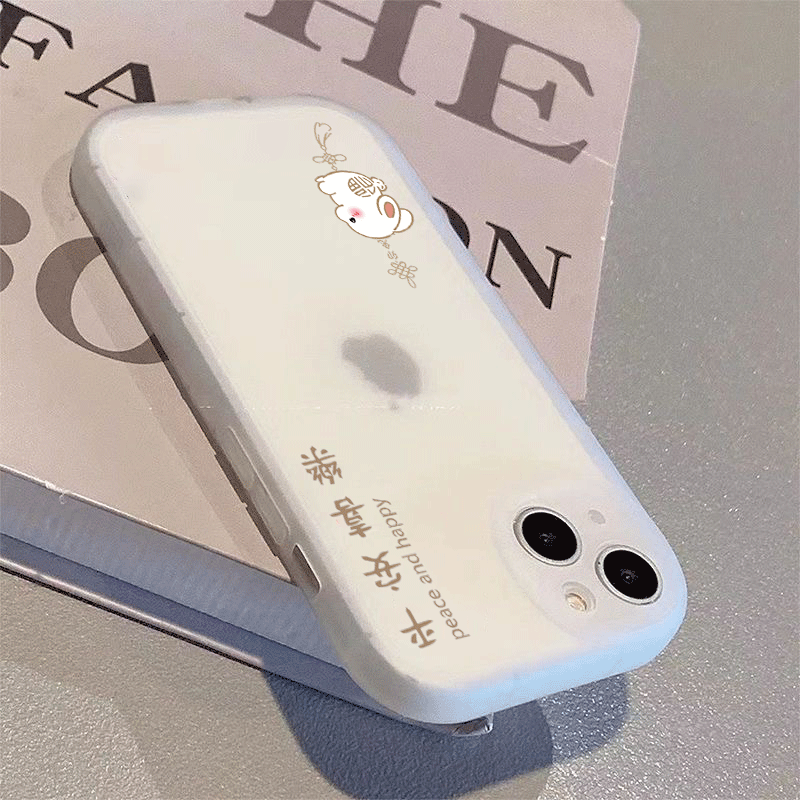 适用【苹果/华为/oppo/vivo小米】小胖妹平安福兔手机壳软胶卡通ins