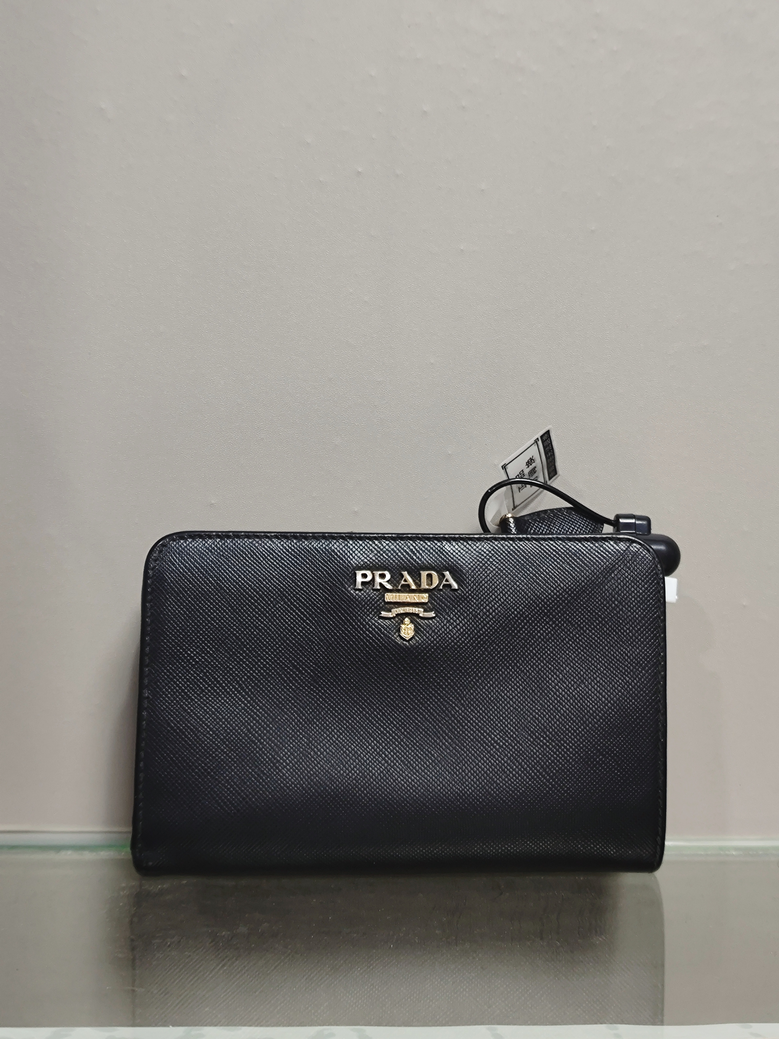 95新 Prada/普拉达 普拉达/黑色钱包/21002/姐妹花