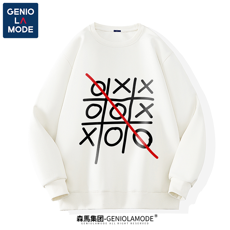 GENIOLAMODE设计感趣味情侣卫衣男女秋冬圆领宽松休闲ins潮牌上衣