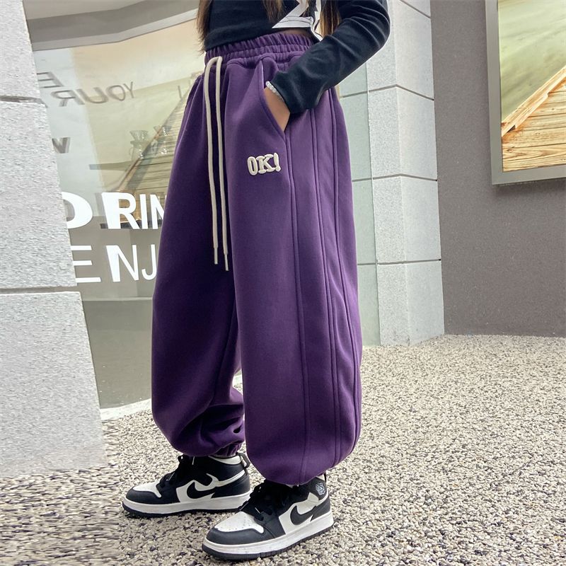 女童裤子春秋款2023新款运动女孩休闲卫裤秋季韩式儿童装时髦长裤