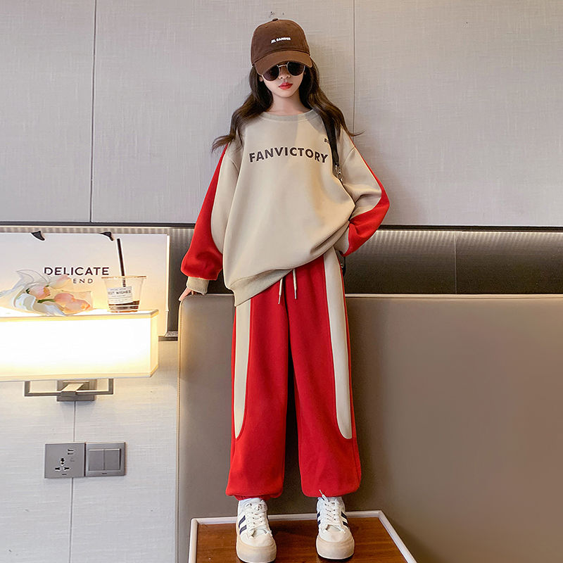 女童秋装2023新款套装运动中大童秋季时髦洋气女孩儿童休闲两件套