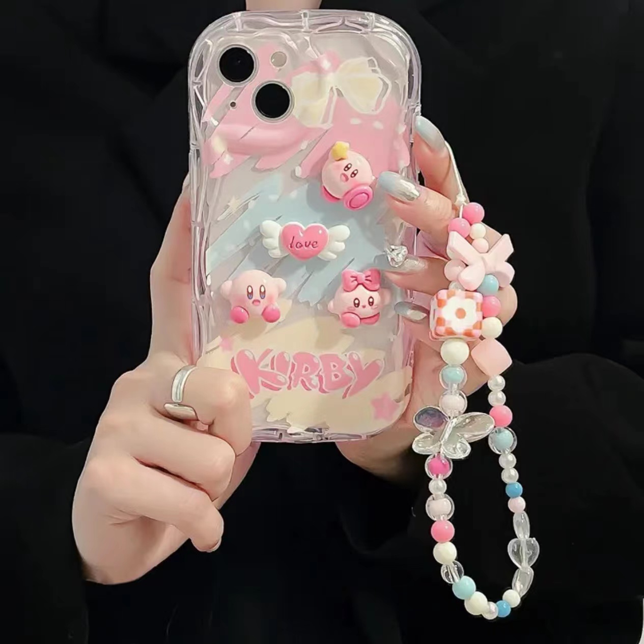 立体星之卡比链条适用苹果14手机壳iPhone13promax12女11软xs/xr