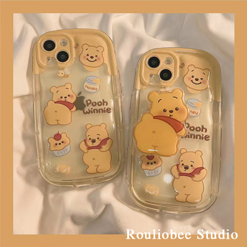 小众可爱维尼小熊适用iPhone13Promax苹果14/12手机壳11全包女套