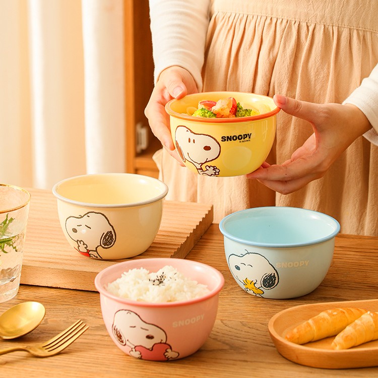 【史努比】正品史努比陶瓷4.7英寸米饭碗4个混装
