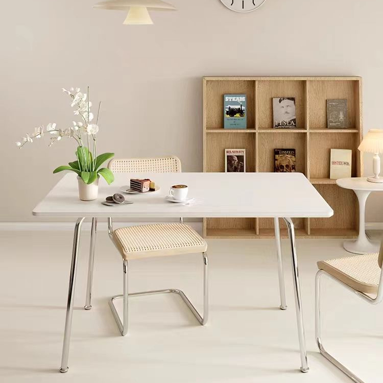 法式家用小户型悬浮餐桌亚克力餐桌白色北欧长方形书桌