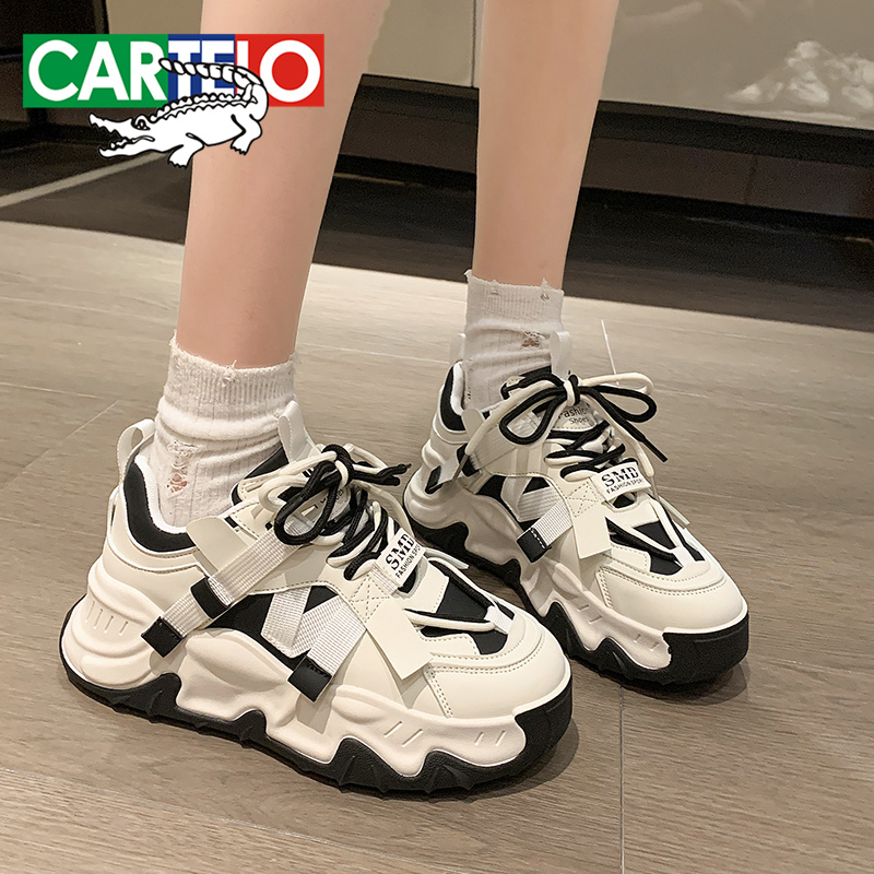 CARTELO/卡帝乐鳄鱼老爹鞋爆款2023新款休闲增高女鞋3710运动鞋