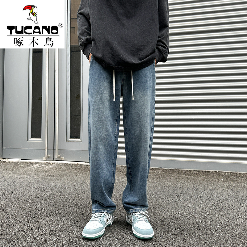 TUCANO/啄木鳥高街潮流牛仔裤百搭复古直筒休闲宽松男牛仔裤子ins